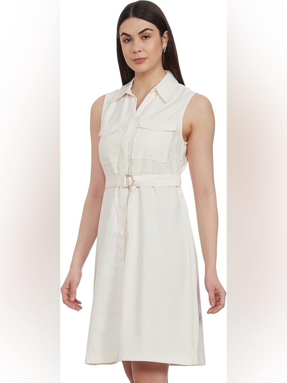 2 for 10$ ☀️ H&M cream-colored utility shirt dress sz 8